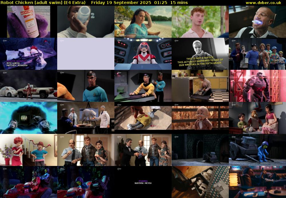 Robot Chicken [adult swim] (E4 Extra) Friday 19 September 2025 01:25 - 01:40