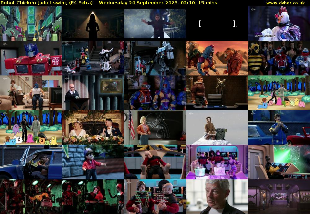 Robot Chicken [adult swim] (E4 Extra) Wednesday 24 September 2025 02:10 - 02:25