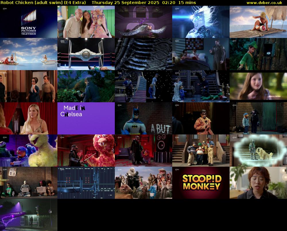 Robot Chicken [adult swim] (E4 Extra) Thursday 25 September 2025 02:20 - 02:35
