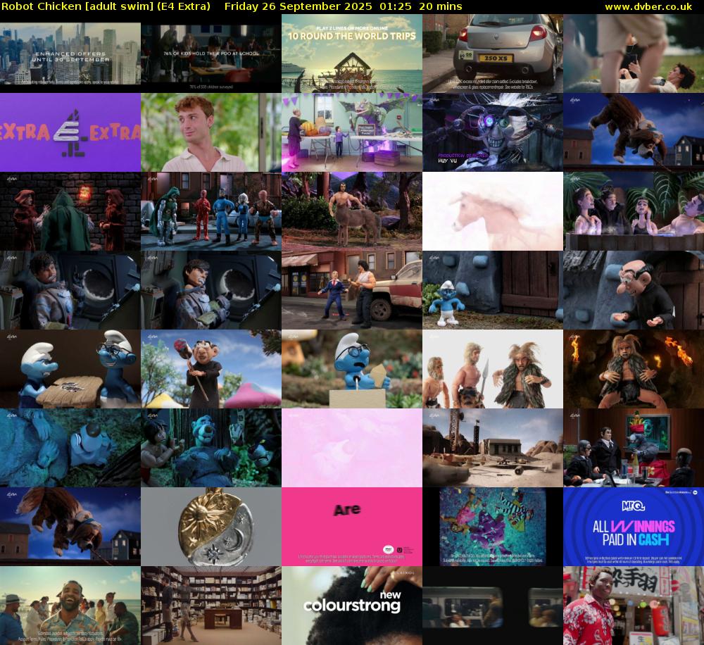 Robot Chicken [adult swim] (E4 Extra) Friday 26 September 2025 01:25 - 01:45
