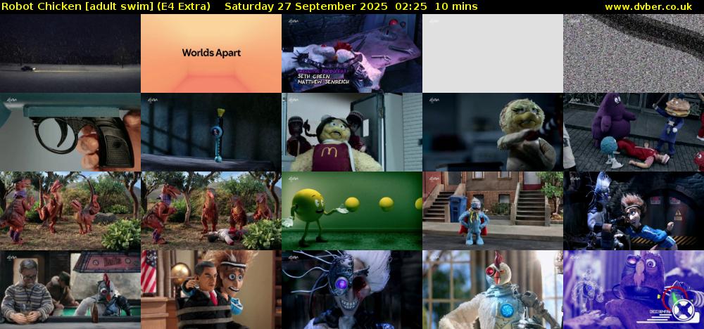 Robot Chicken [adult swim] (E4 Extra) Saturday 27 September 2025 02:25 - 02:35