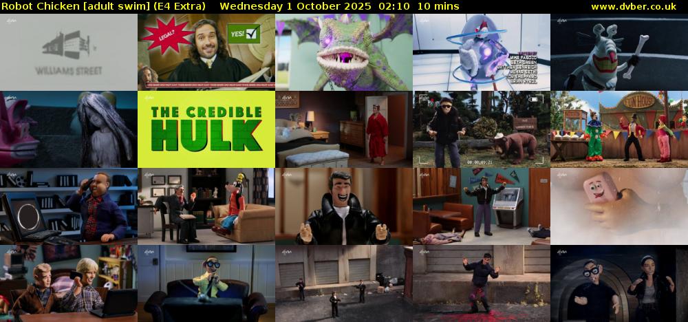 Robot Chicken [adult swim] (E4 Extra) Wednesday 1 October 2025 02:10 - 02:20