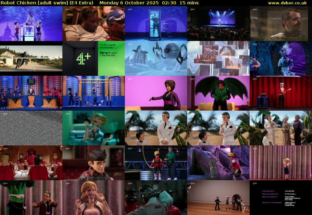 Robot Chicken [adult swim] (E4 Extra) Monday 6 October 2025 02:30 - 02:45