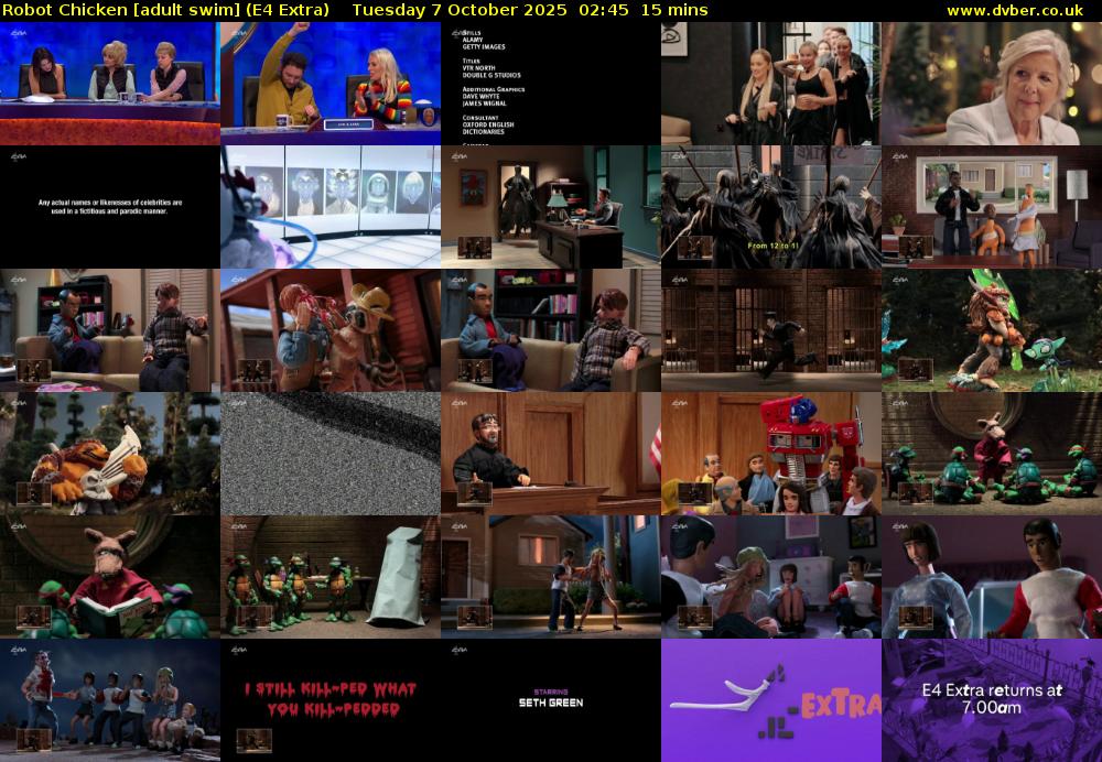 Robot Chicken [adult swim] (E4 Extra) Tuesday 7 October 2025 02:45 - 03:00