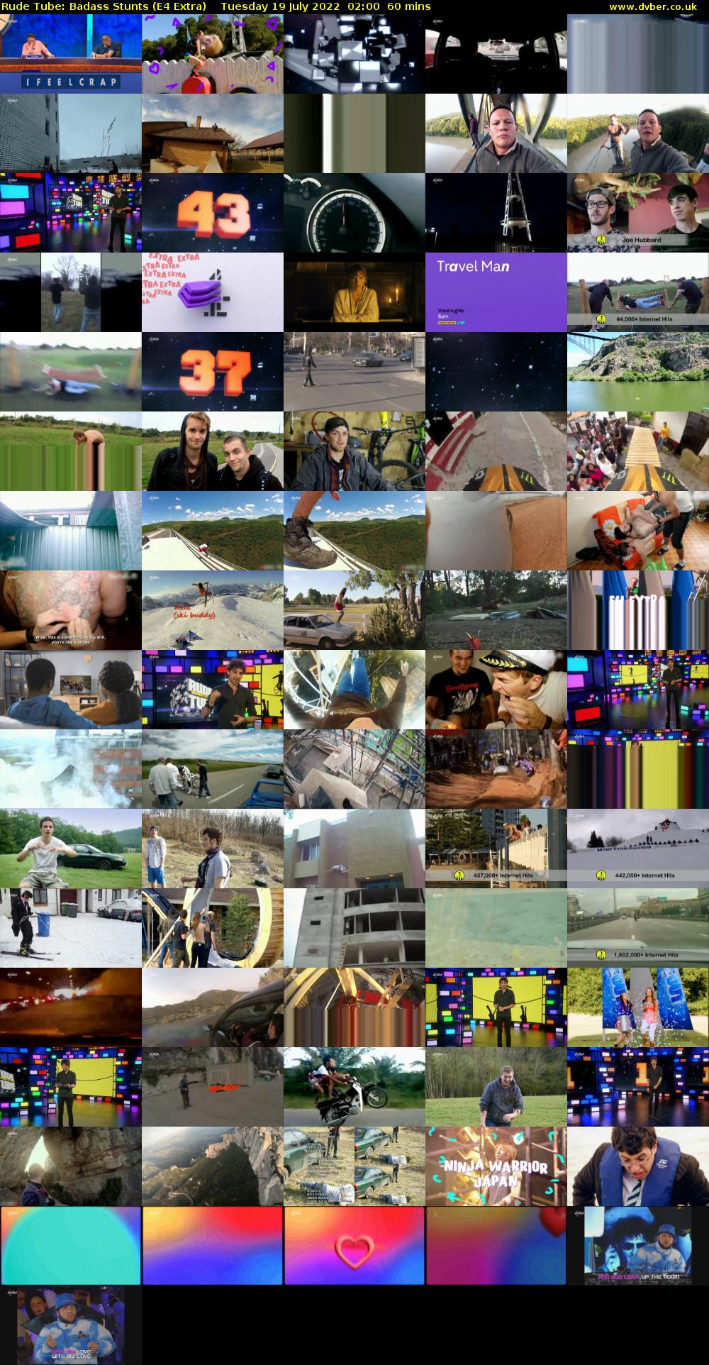 Rude Tube: Badass Stunts (E4 Extra) Tuesday 19 July 2022 02:00 - 03:00