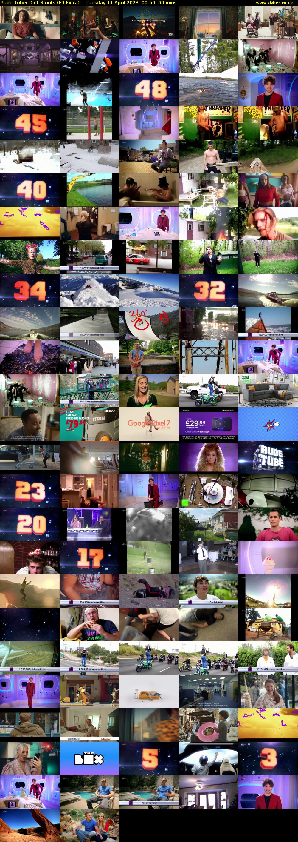 Rude Tube: Daft Stunts (E4 Extra) Tuesday 11 April 2023 00:50 - 01:50