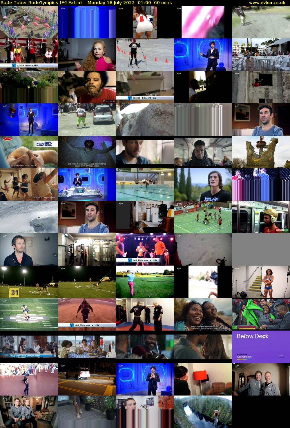 Rude Tube: Rude'lympics (E4 Extra) Monday 18 July 2022 01:00 - 02:00