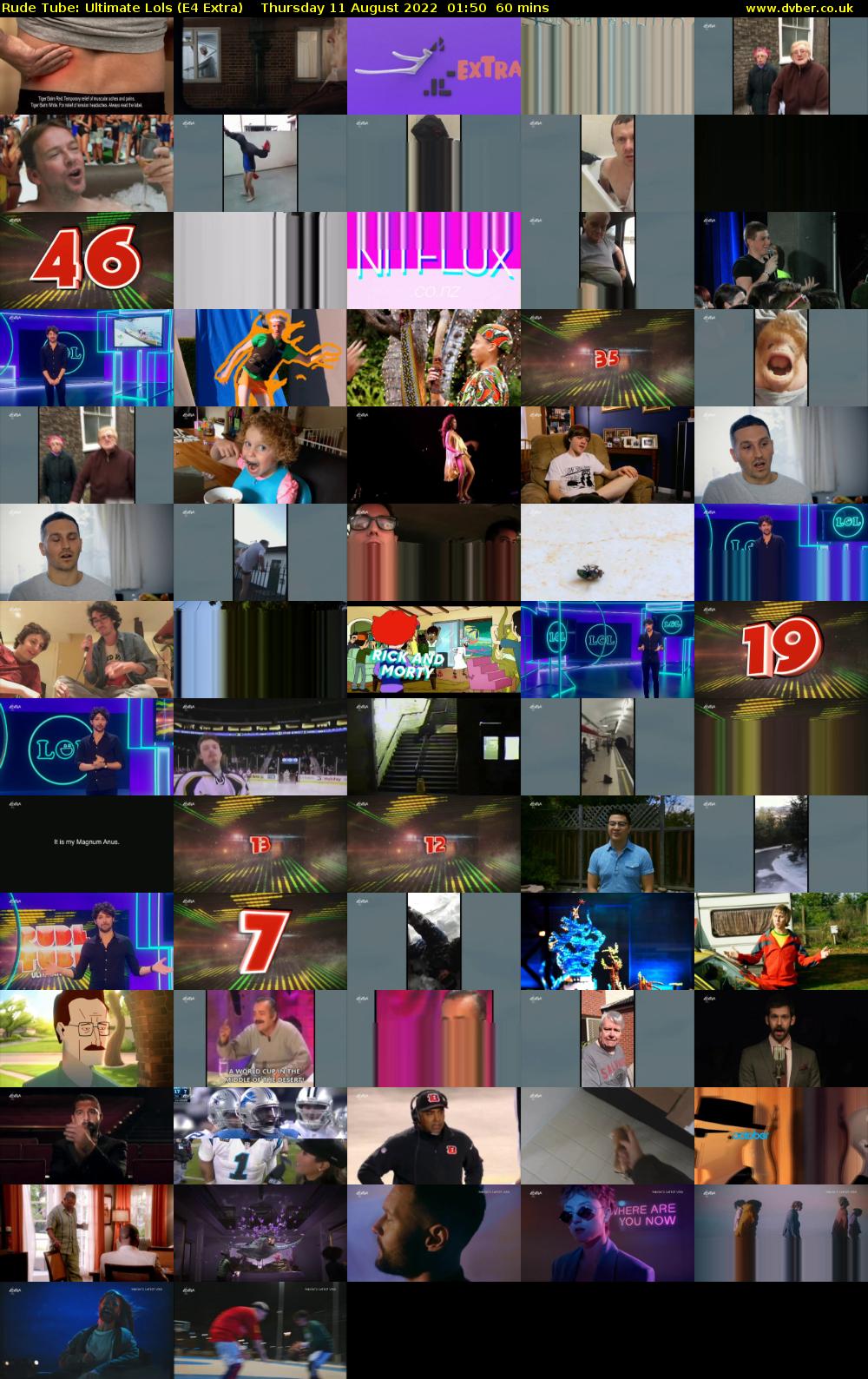 Rude Tube: Ultimate Lols (E4 Extra) Thursday 11 August 2022 01:50 - 02:50