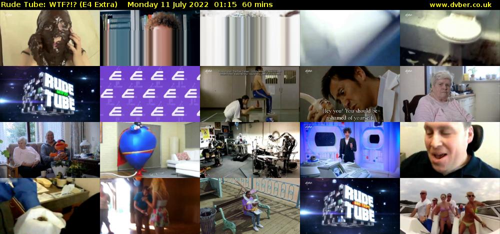 Rude Tube: WTF?!? (E4 Extra) Monday 11 July 2022 01:15 - 02:15