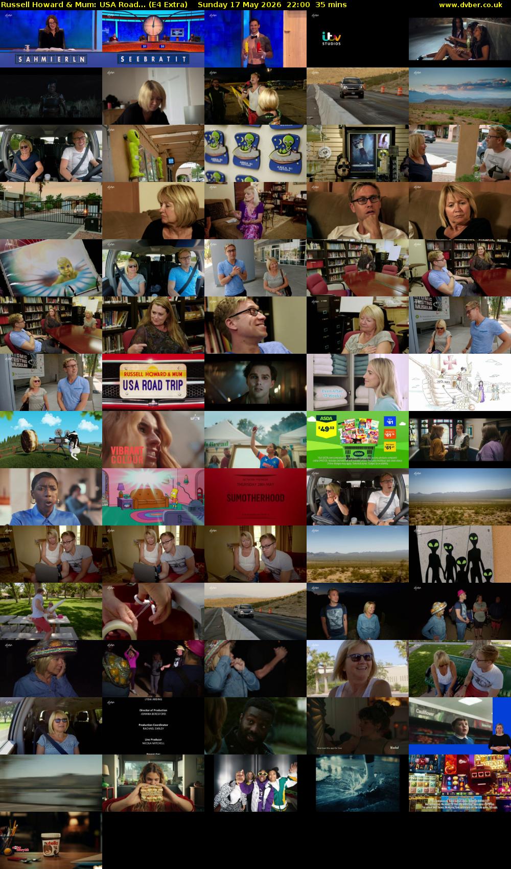 Russell Howard & Mum: USA Road... (E4 Extra) Sunday 17 May 2026 22:00 - 22:35