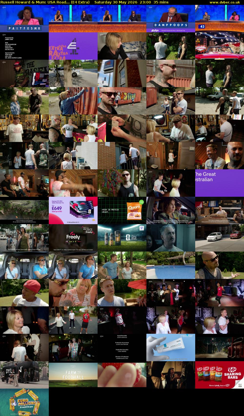 Russell Howard & Mum: USA Road... (E4 Extra) Saturday 30 May 2026 23:00 - 23:35