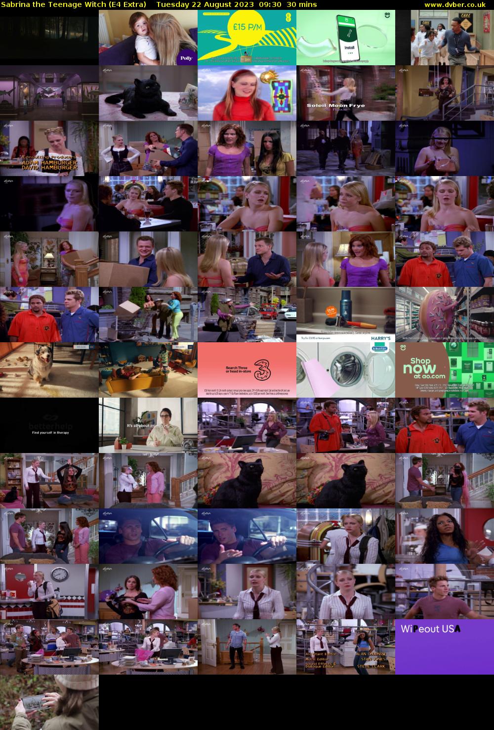 Sabrina the Teenage Witch (E4 Extra) Tuesday 22 August 2023 09:30 - 10:00