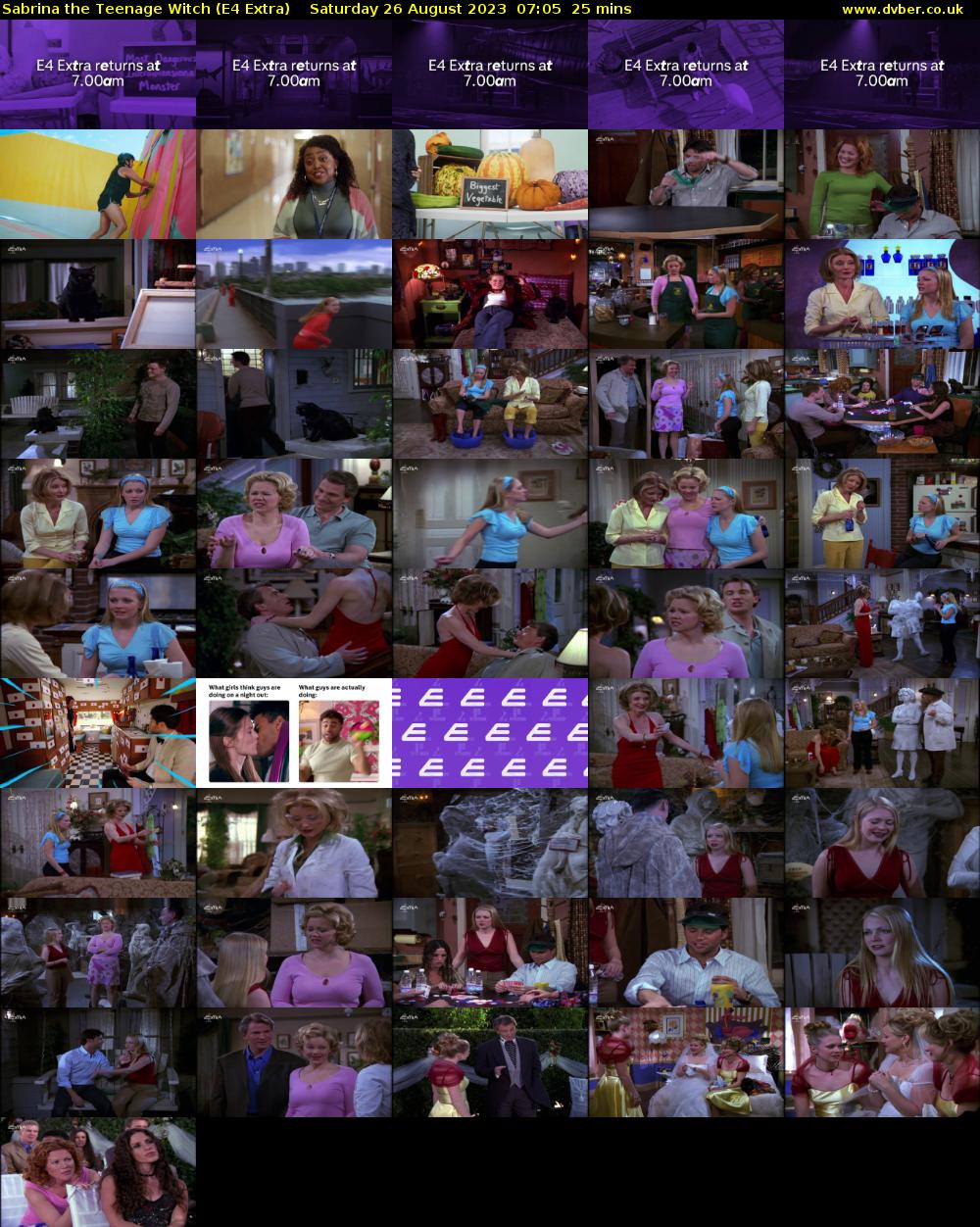 Sabrina the Teenage Witch (E4 Extra) Saturday 26 August 2023 07:05 - 07:30