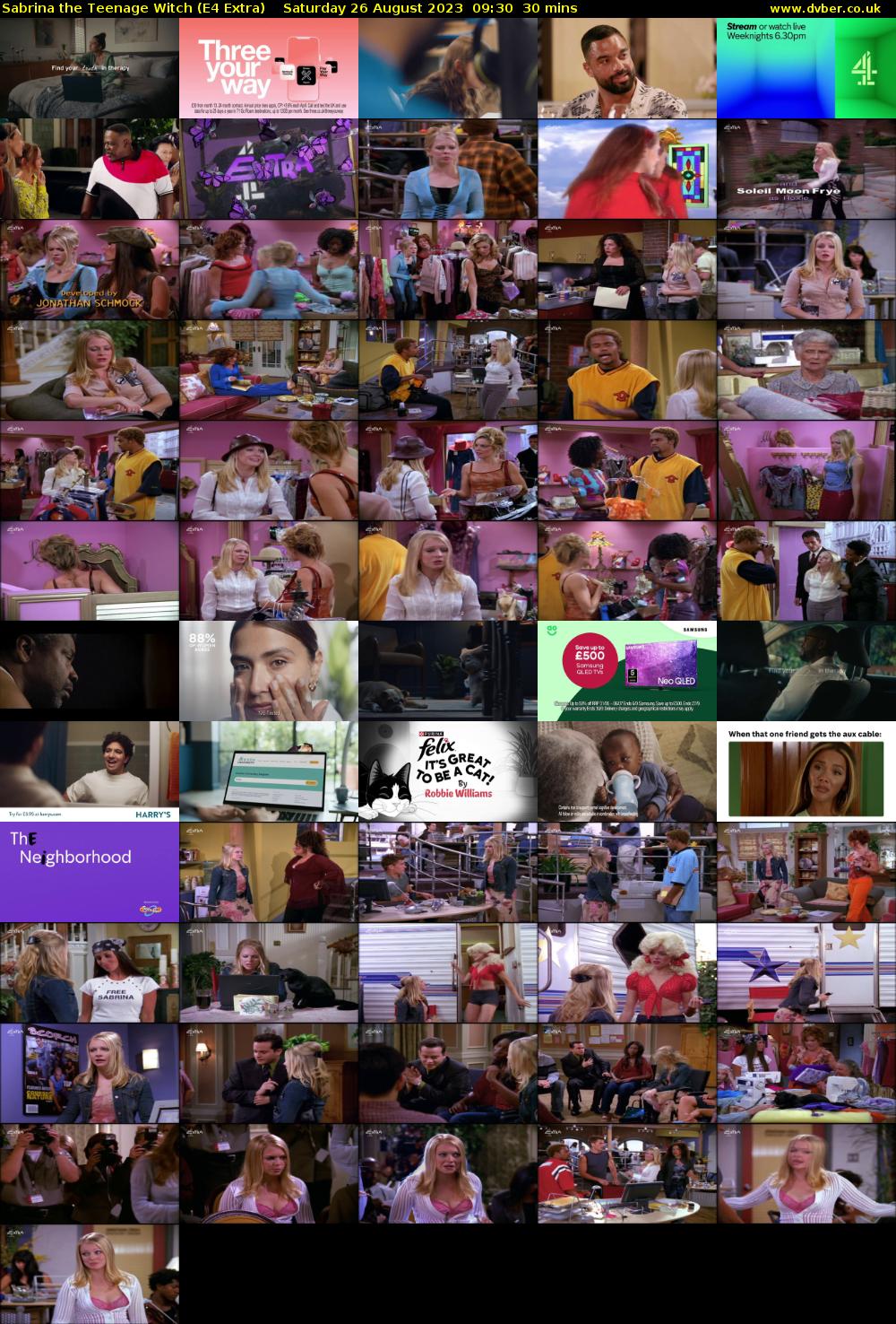 Sabrina the Teenage Witch (E4 Extra) Saturday 26 August 2023 09:30 - 10:00