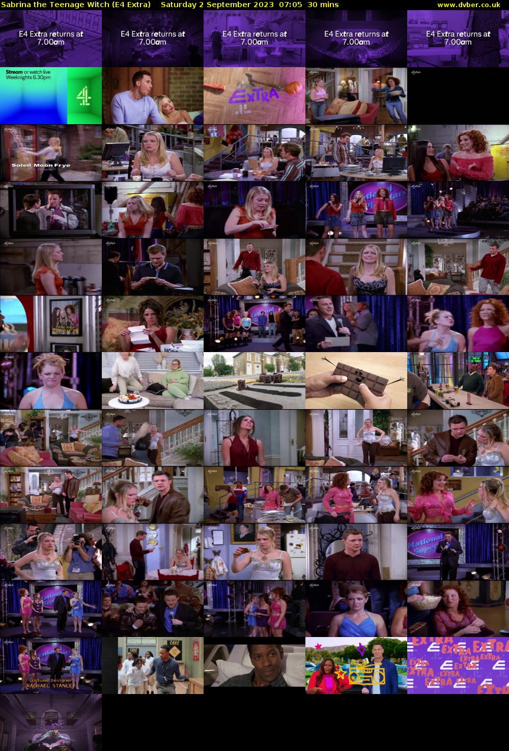 Sabrina the Teenage Witch (E4 Extra) Saturday 2 September 2023 07:05 - 07:35