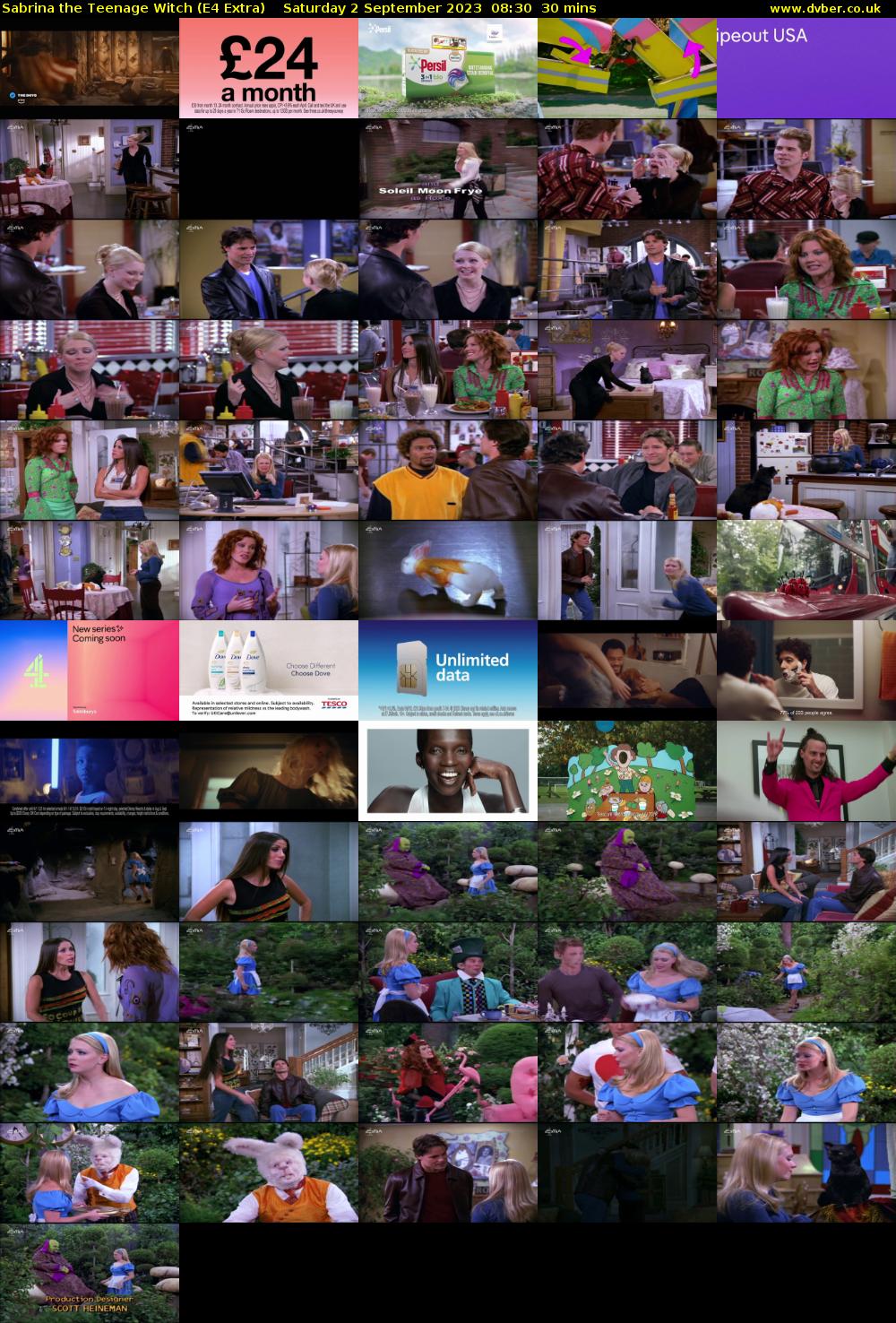 Sabrina the Teenage Witch (E4 Extra) Saturday 2 September 2023 08:30 - 09:00