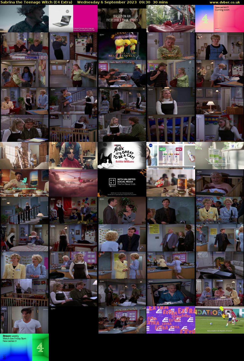 Sabrina the Teenage Witch (E4 Extra) Wednesday 6 September 2023 09:30 - 10:00