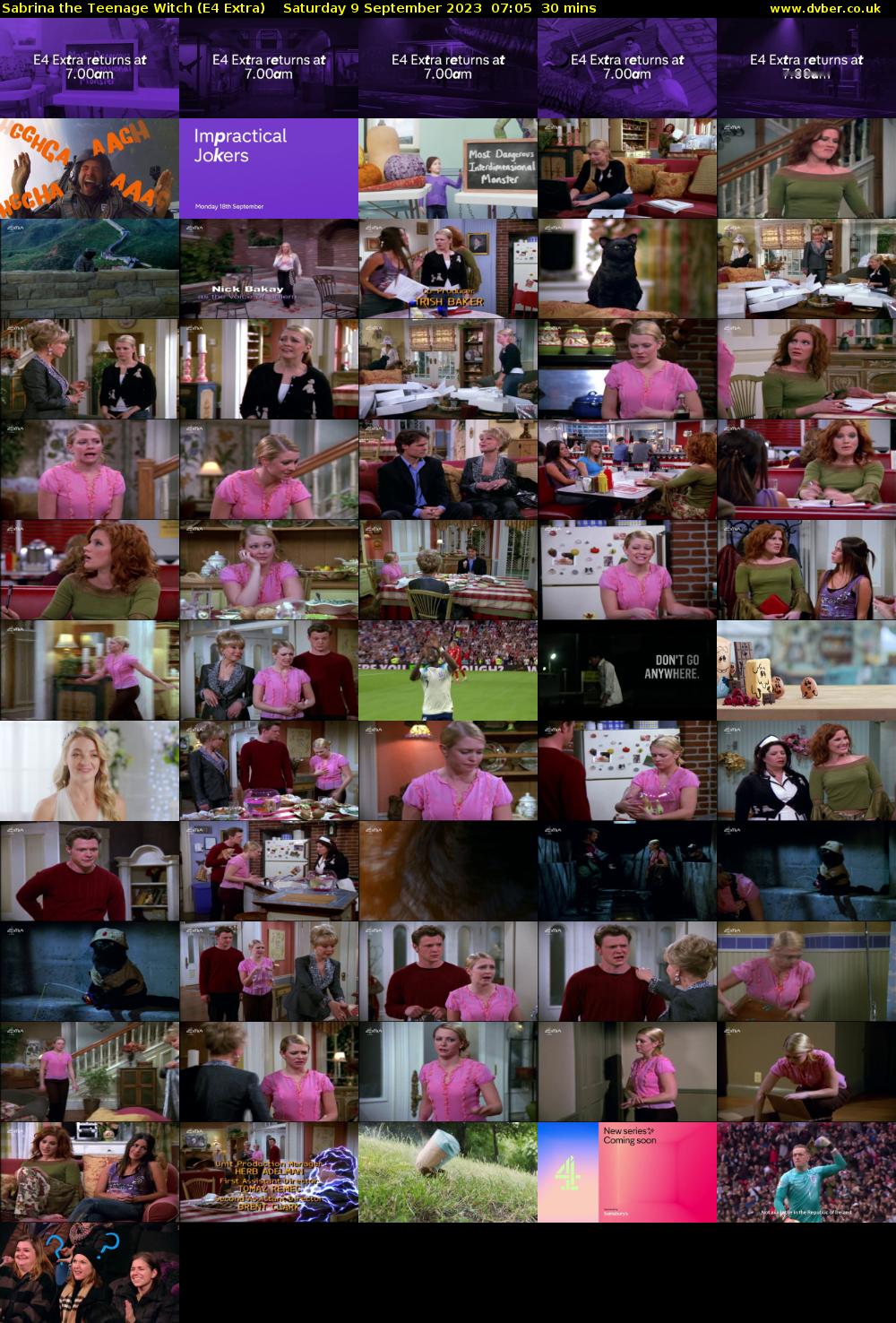 Sabrina the Teenage Witch (E4 Extra) Saturday 9 September 2023 07:05 - 07:35