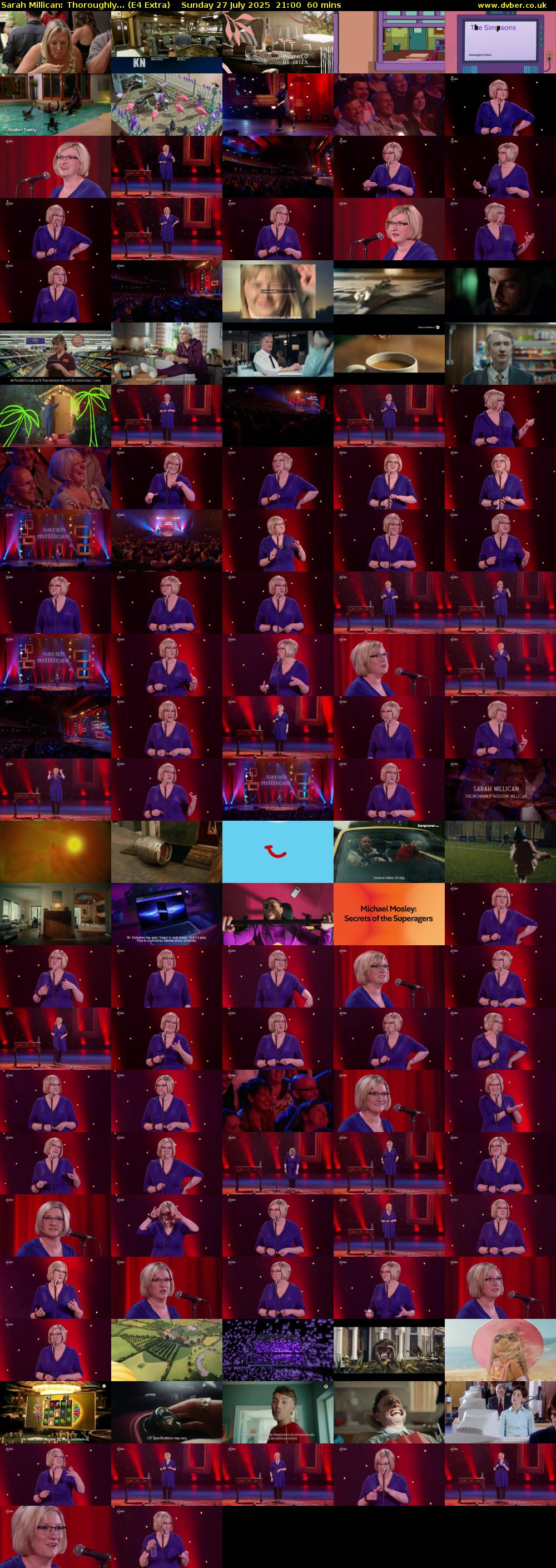 Sarah Millican: Thoroughly... (E4 Extra) Sunday 27 July 2025 21:00 - 22:00