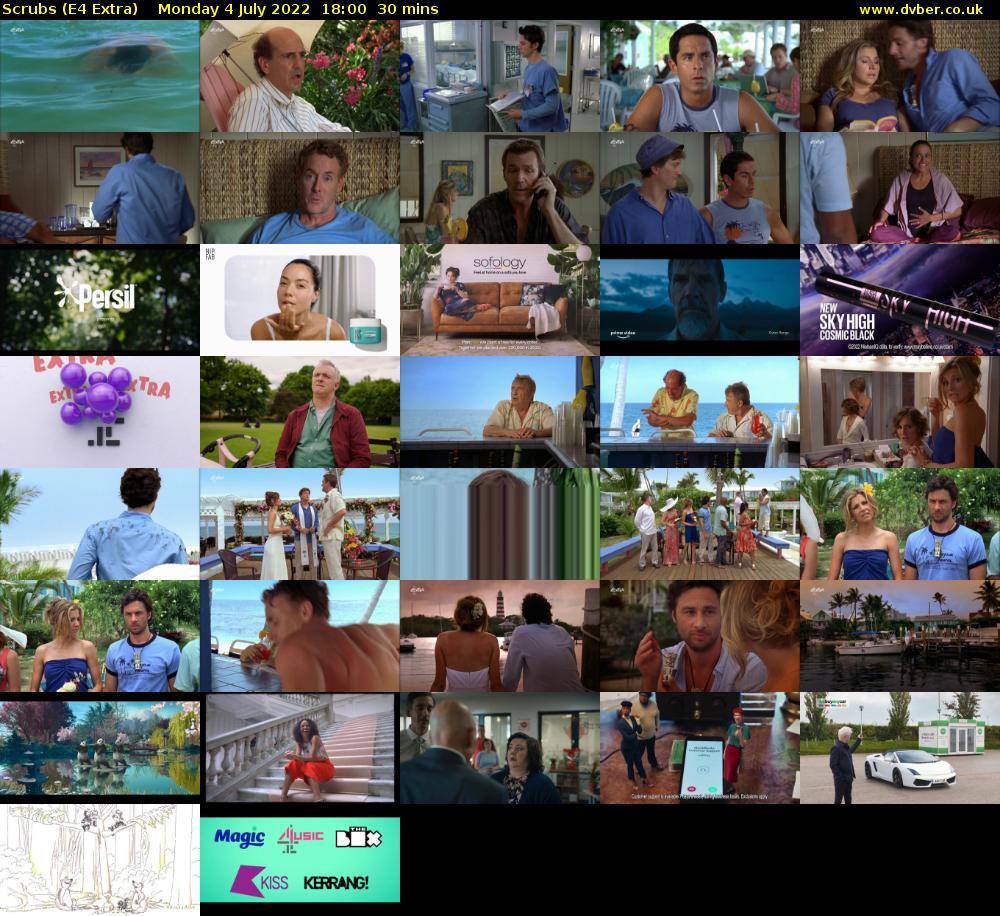 Scrubs (E4 Extra) Monday 4 July 2022 18:00 - 18:30