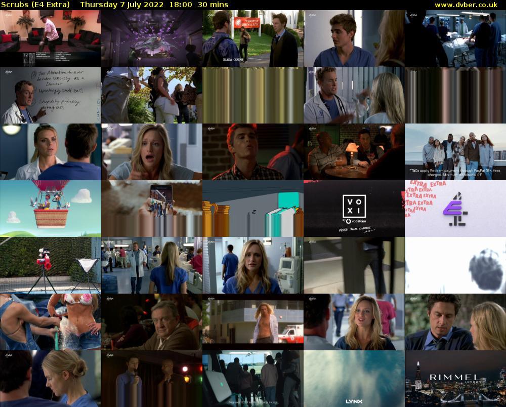 Scrubs (E4 Extra) Thursday 7 July 2022 18:00 - 18:30