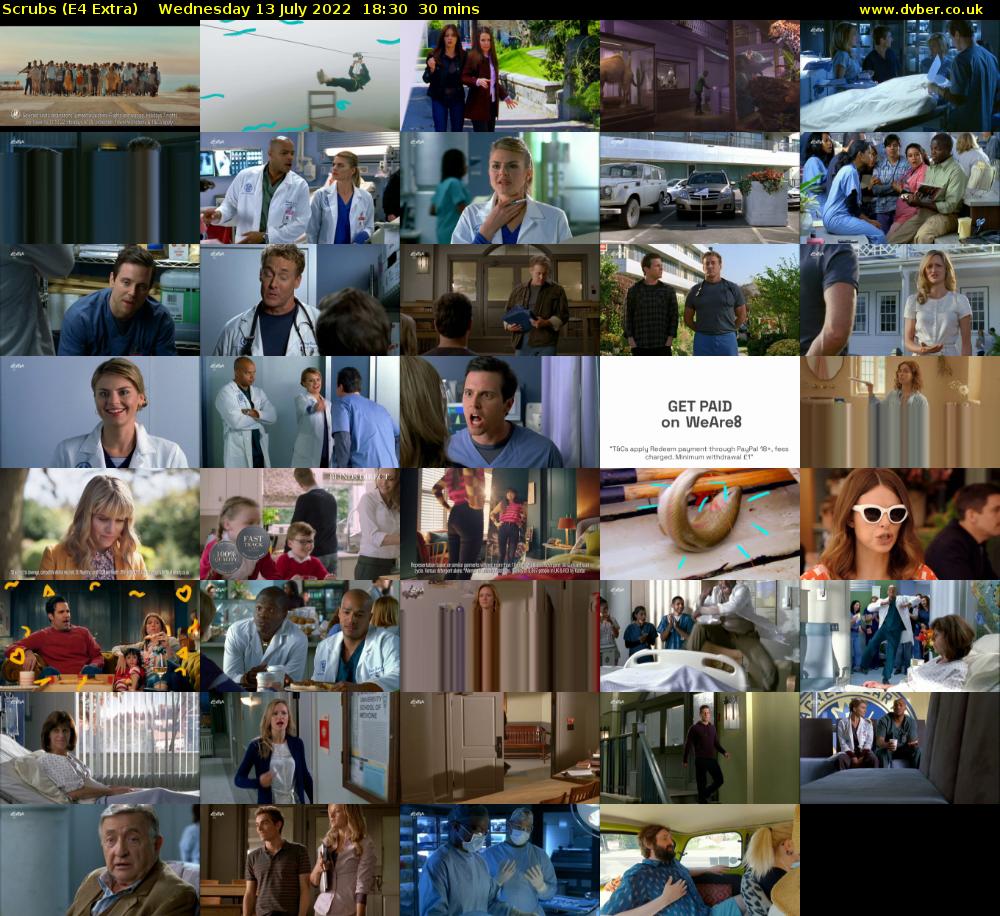 Scrubs (E4 Extra) Wednesday 13 July 2022 18:30 - 19:00