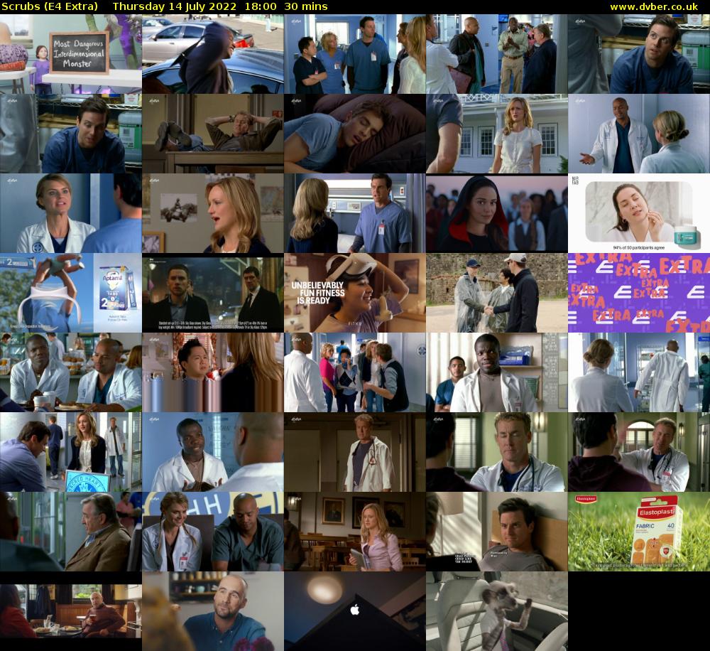 Scrubs (E4 Extra) Thursday 14 July 2022 18:00 - 18:30