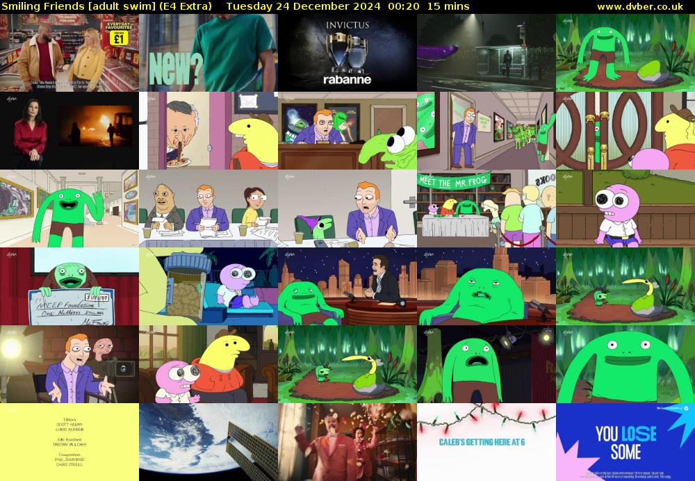 Smiling Friends [adult swim] (E4 Extra) Tuesday 24 December 2024 00:20 - 00:35