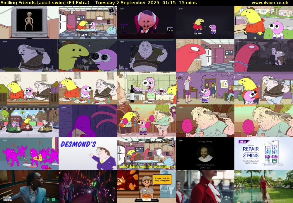 Smiling Friends [adult swim] (E4 Extra) Tuesday 2 September 2025 01:15 - 01:30
