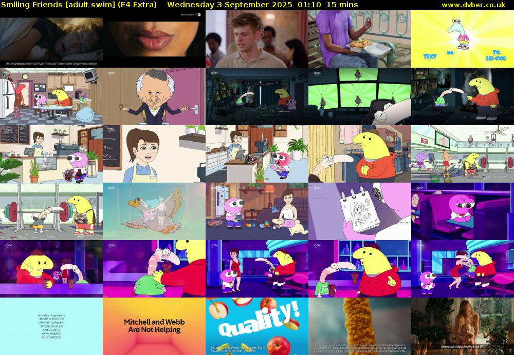 Smiling Friends [adult swim] (E4 Extra) Wednesday 3 September 2025 01:10 - 01:25