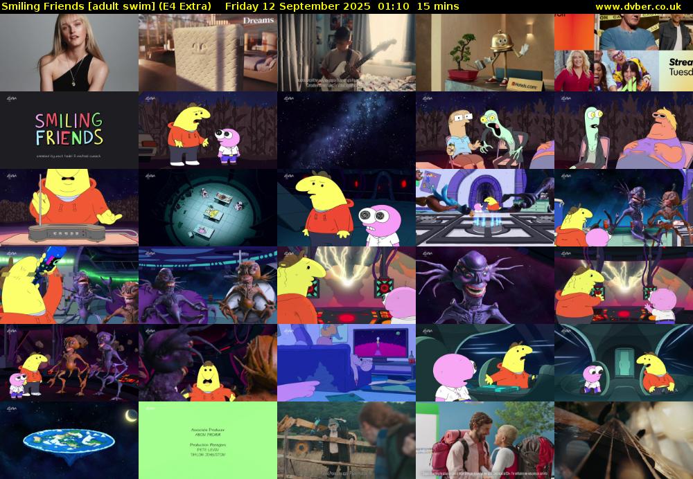 Smiling Friends [adult swim] (E4 Extra) Friday 12 September 2025 01:10 - 01:25