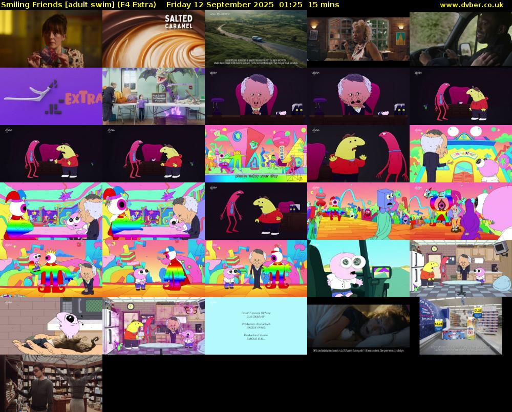 Smiling Friends [adult swim] (E4 Extra) Friday 12 September 2025 01:25 - 01:40