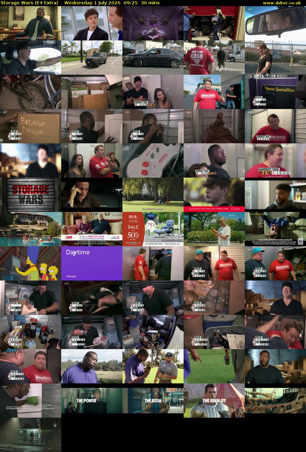 Storage Wars (E4 Extra) Wednesday 1 July 2026 09:25 - 09:55