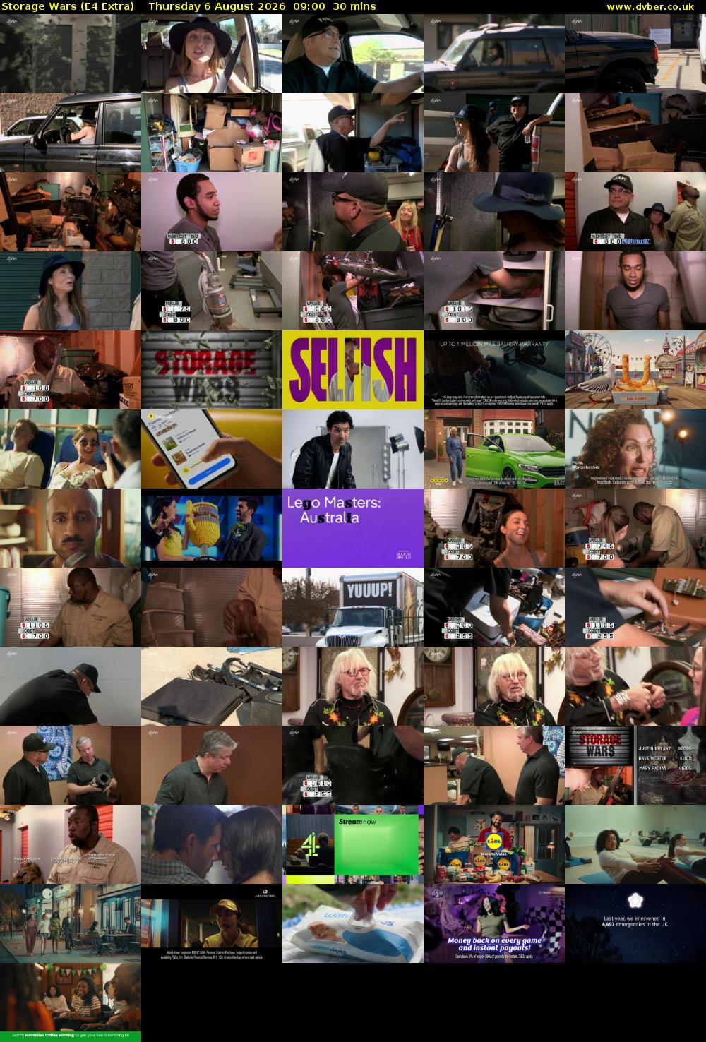 Storage Wars (E4 Extra) Thursday 6 August 2026 09:00 - 09:30