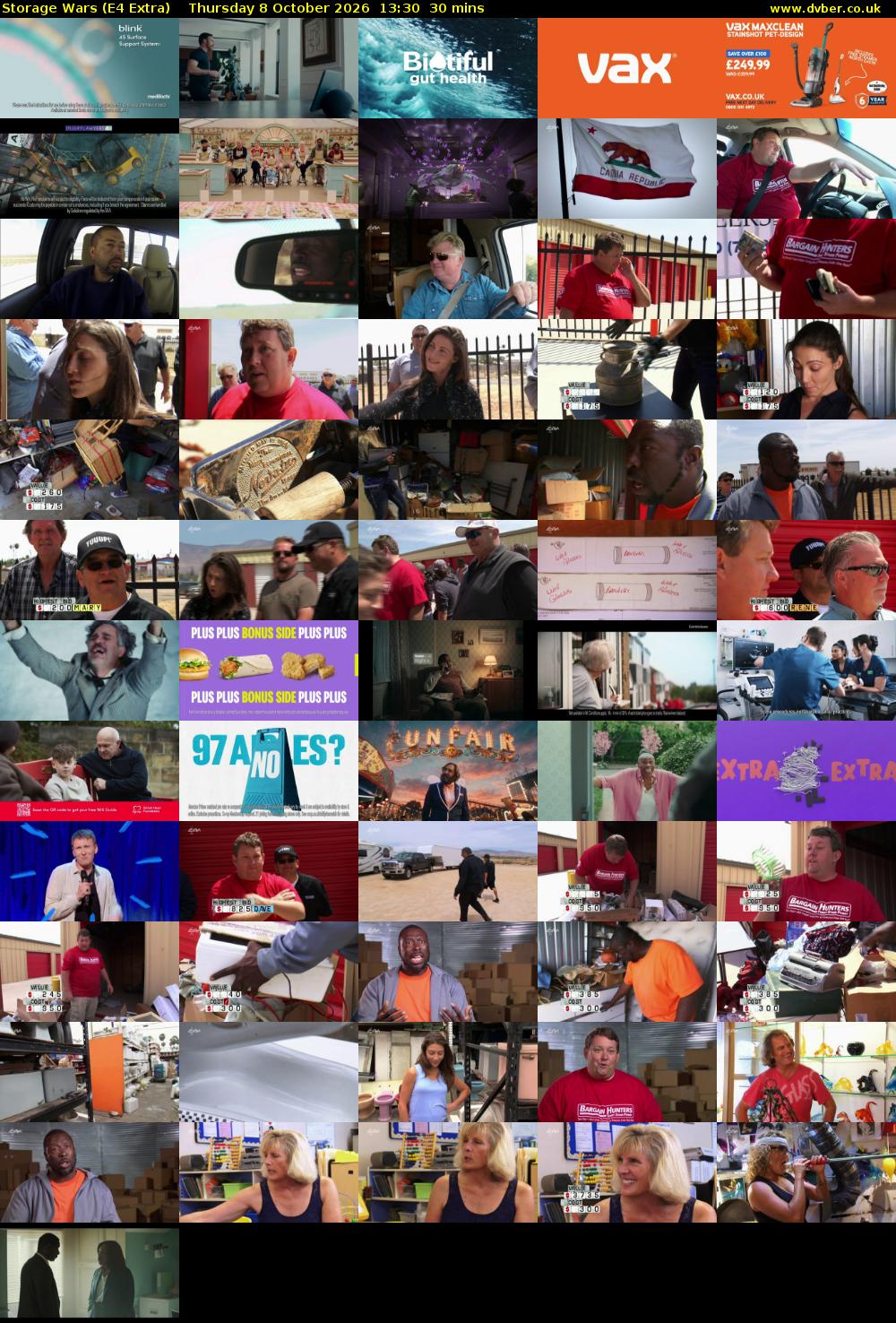 Storage Wars (E4 Extra) Thursday 8 October 2026 13:30 - 14:00