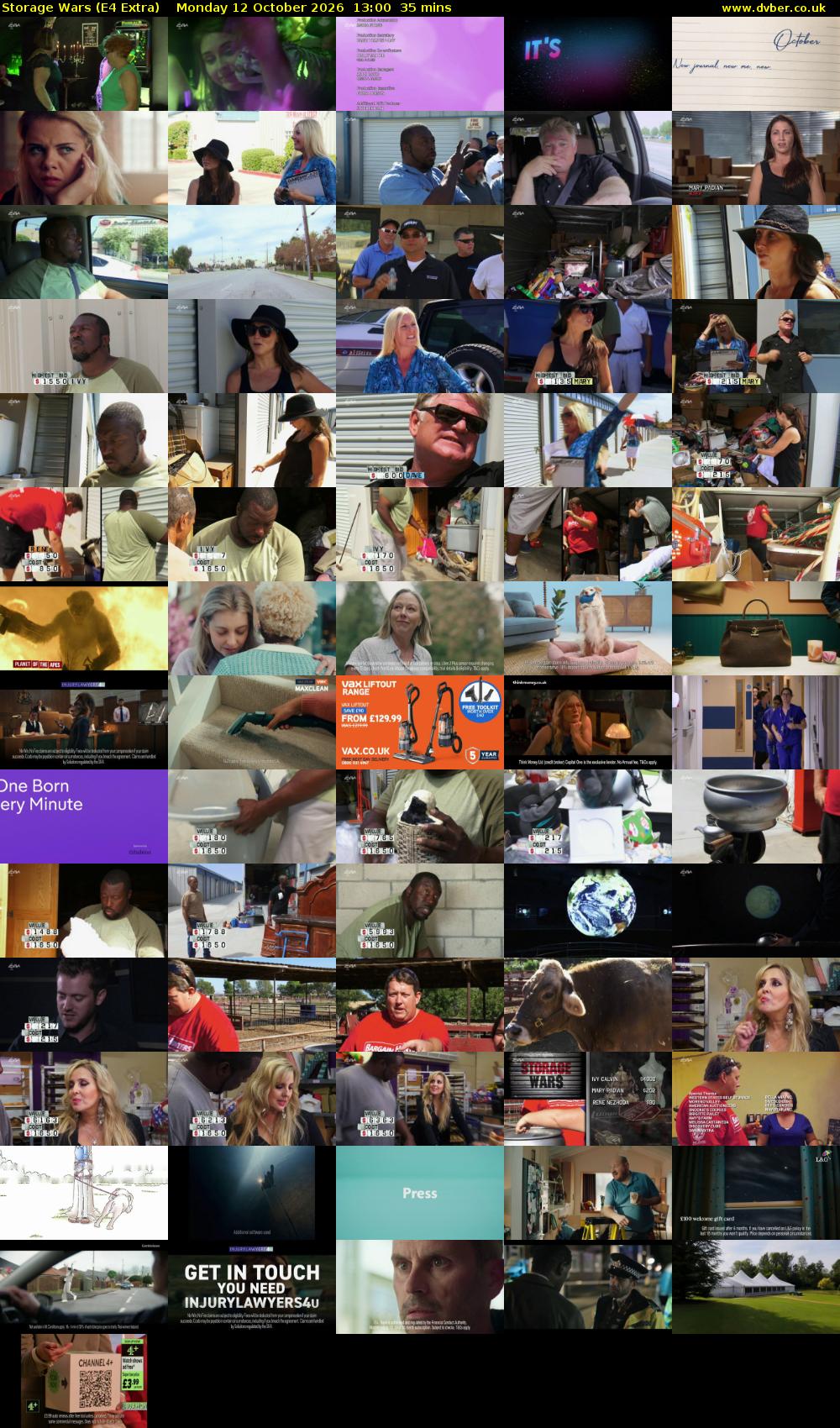 Storage Wars (E4 Extra) Monday 12 October 2026 13:00 - 13:35