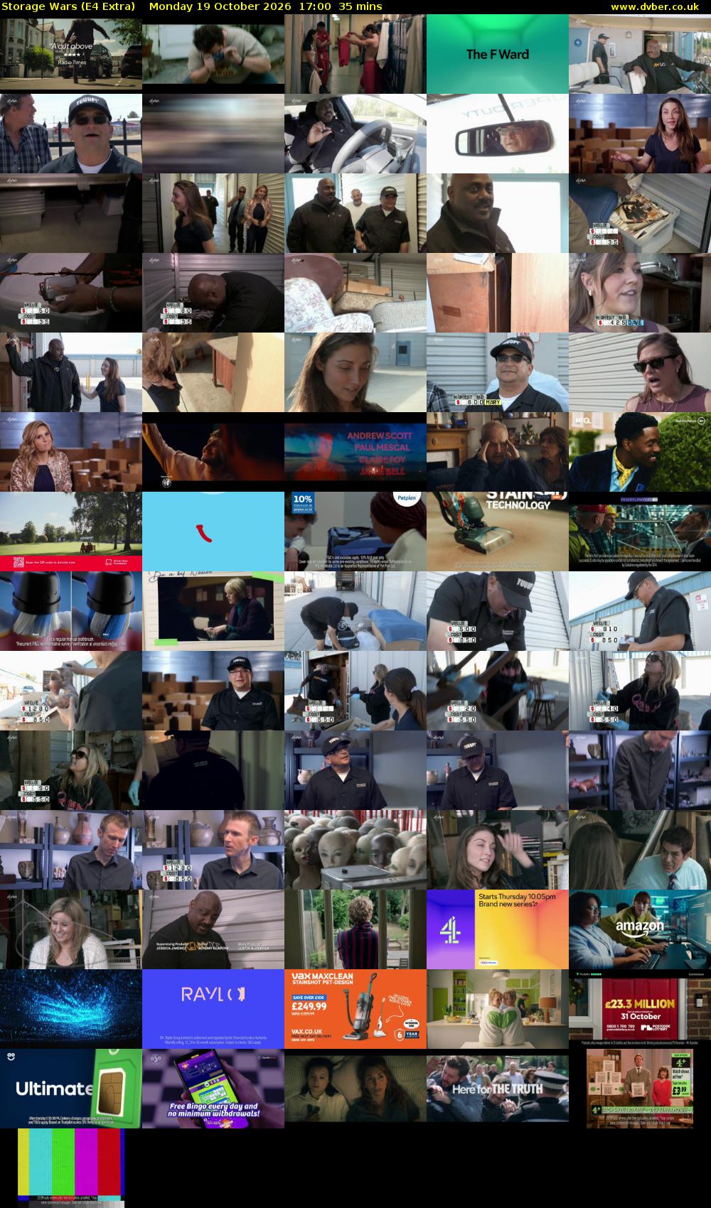 Storage Wars (E4 Extra) Monday 19 October 2026 17:00 - 17:35