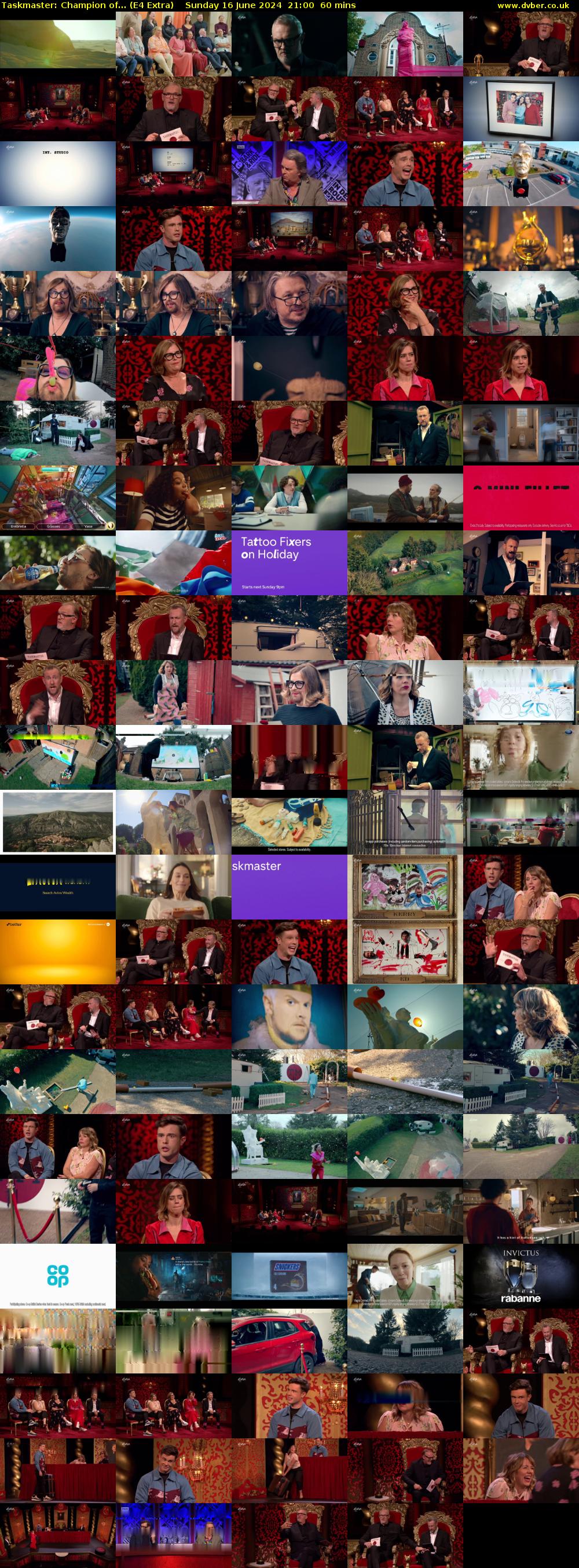 Taskmaster: Champion of... (E4 Extra) Sunday 16 June 2024 21:00 - 22:00