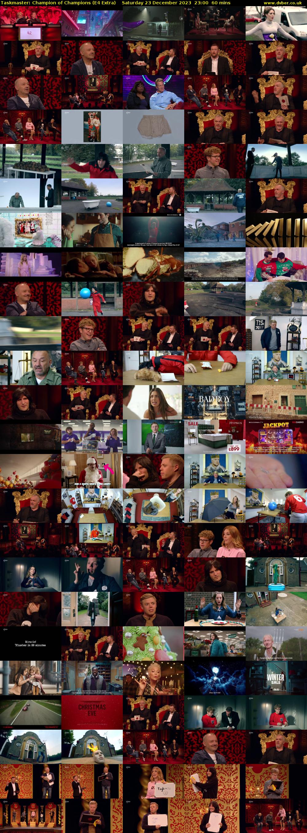 Taskmaster: Champion of Champions (E4 Extra) Saturday 23 December 2023 23:00 - 00:00