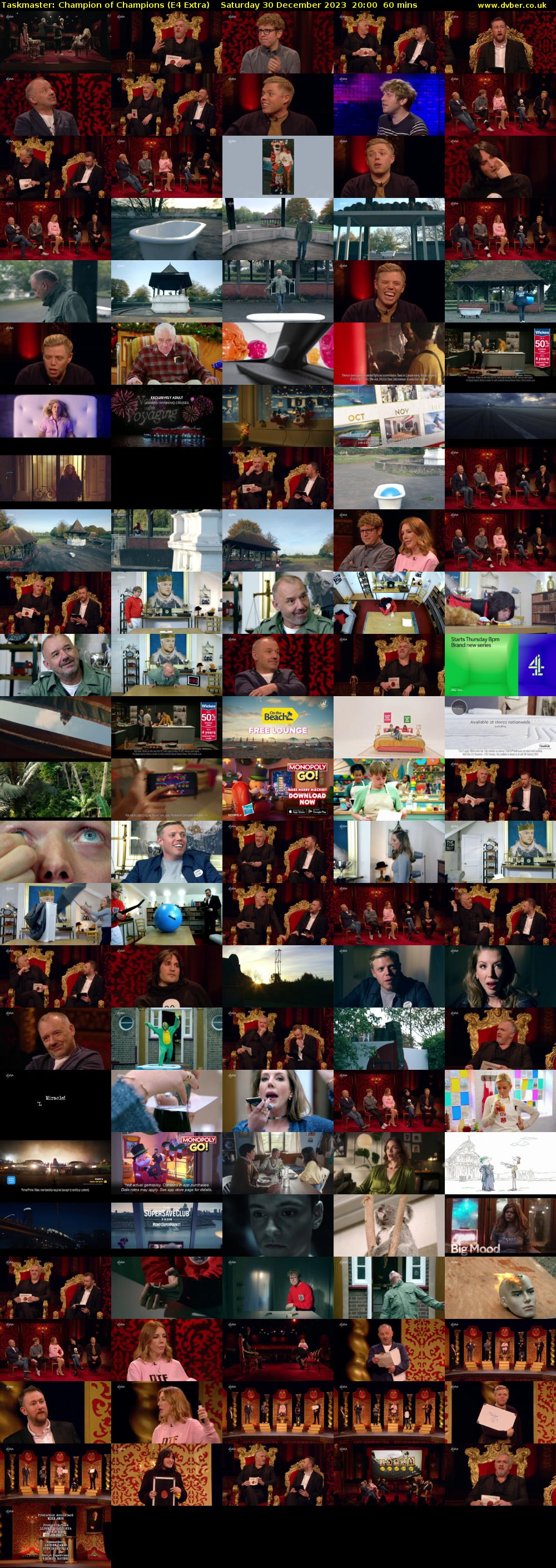 Taskmaster: Champion of Champions (E4 Extra) Saturday 30 December 2023 20:00 - 21:00