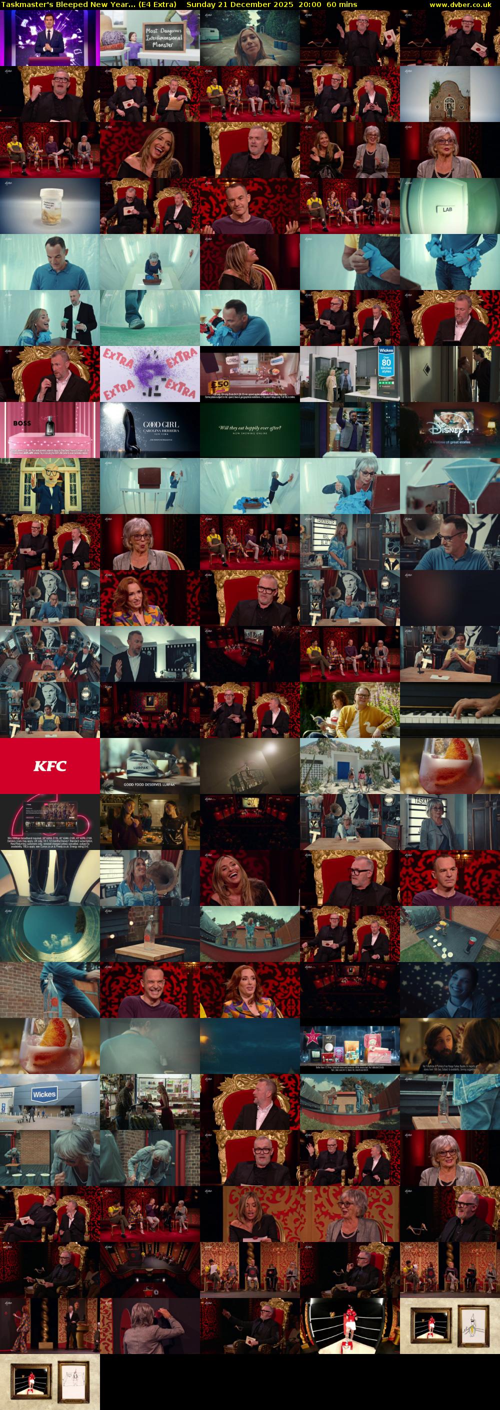 Taskmaster's Bleeped New Year... (E4 Extra) Sunday 21 December 2025 20:00 - 21:00