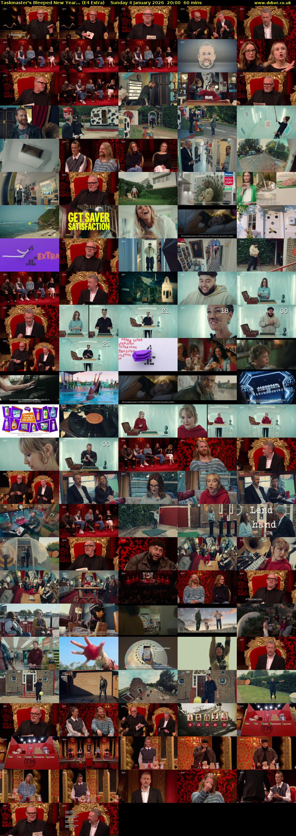 Taskmaster's Bleeped New Year... (E4 Extra) Sunday 4 January 2026 20:00 - 21:00