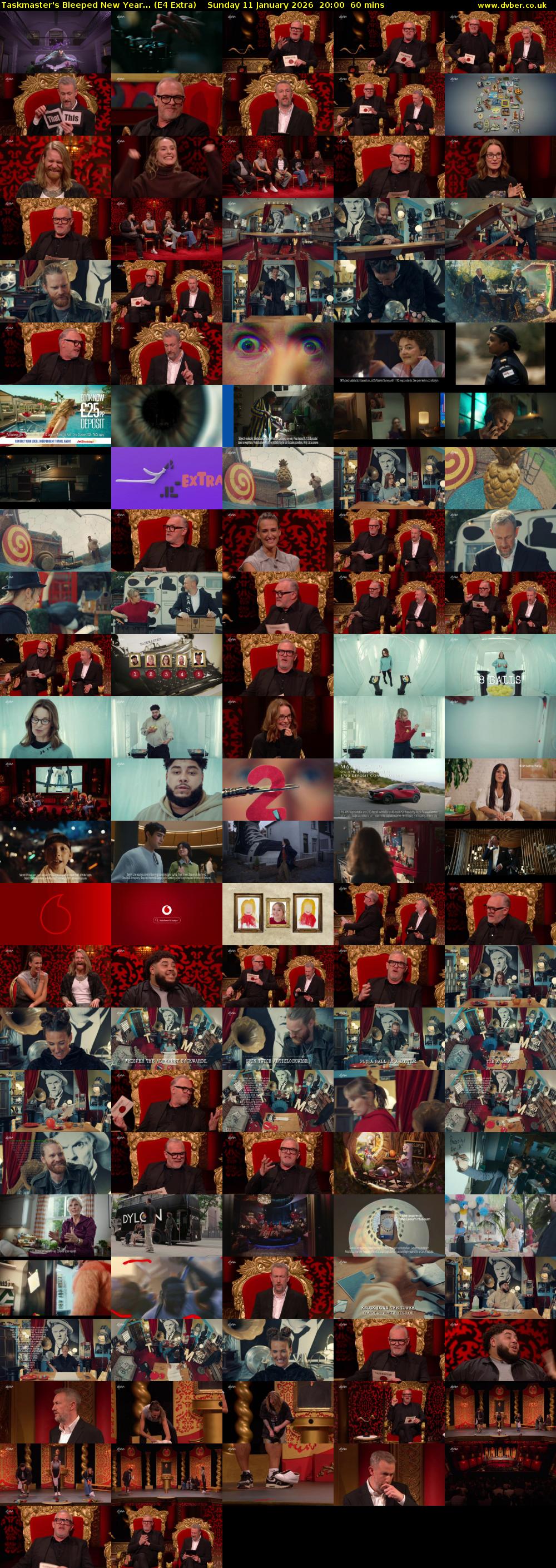 Taskmaster's Bleeped New Year... (E4 Extra) Sunday 11 January 2026 20:00 - 21:00