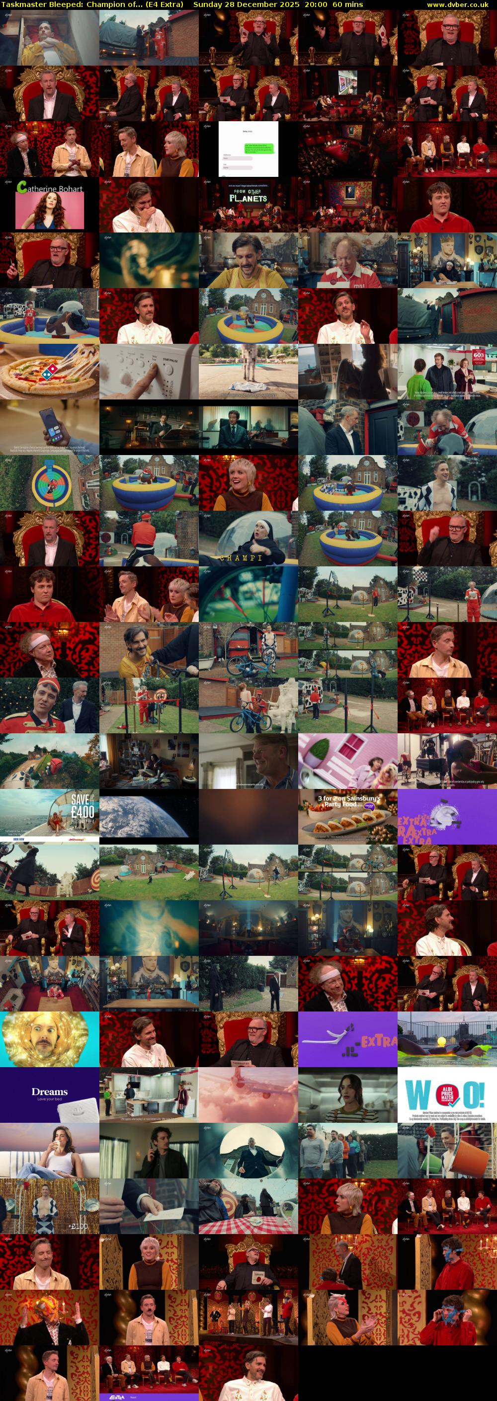 Taskmaster Bleeped: Champion of... (E4 Extra) Sunday 28 December 2025 20:00 - 21:00