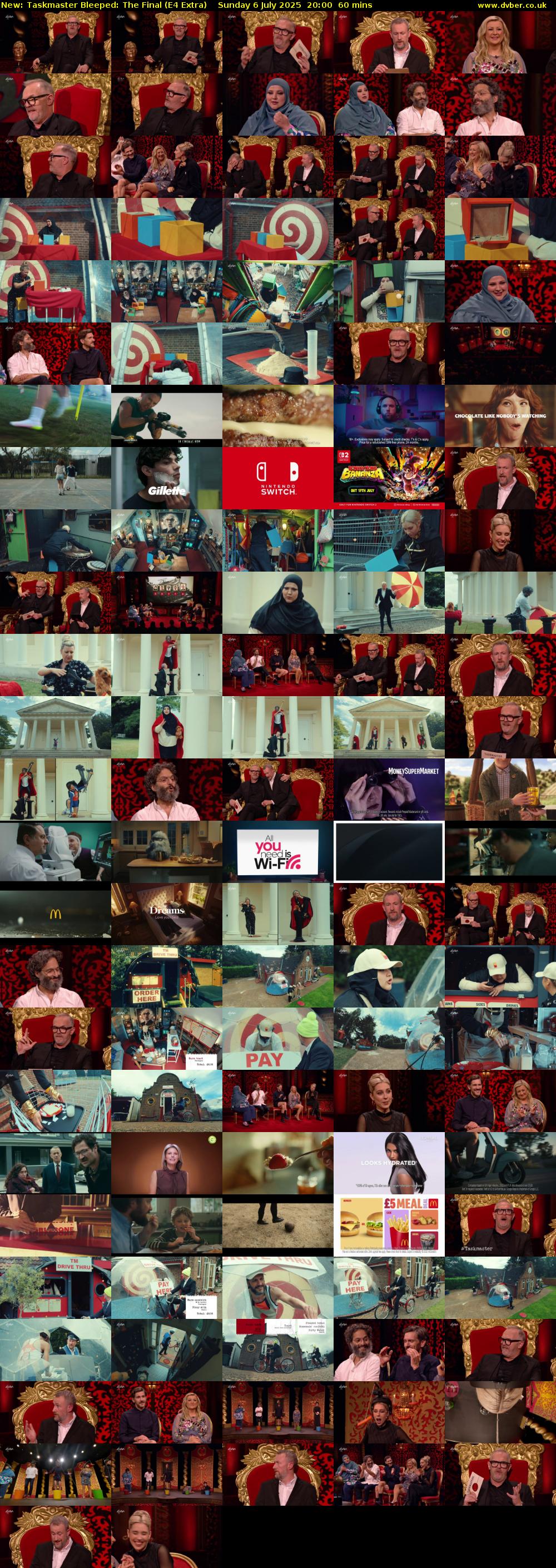 Taskmaster Bleeped: The Final (E4 Extra) Sunday 6 July 2025 20:00 - 21:00
