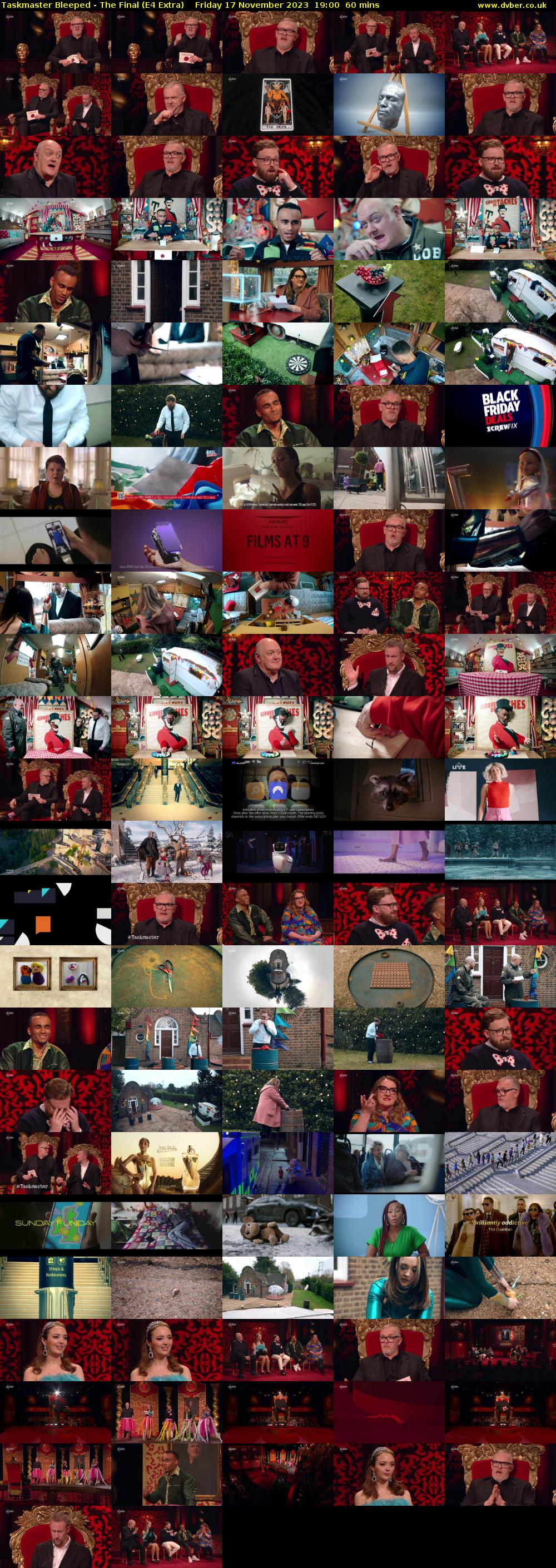 Taskmaster Bleeped - The Final (E4 Extra) Friday 17 November 2023 19:00 - 20:00