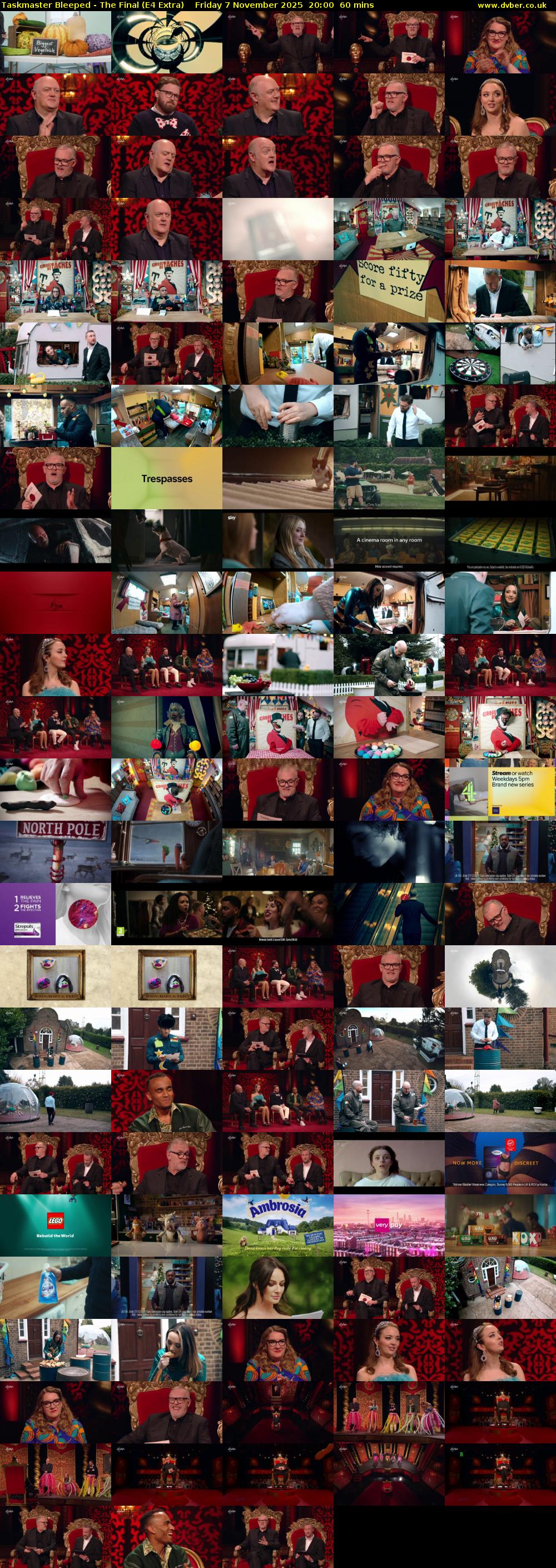 Taskmaster Bleeped - The Final (E4 Extra) Friday 7 November 2025 20:00 - 21:00