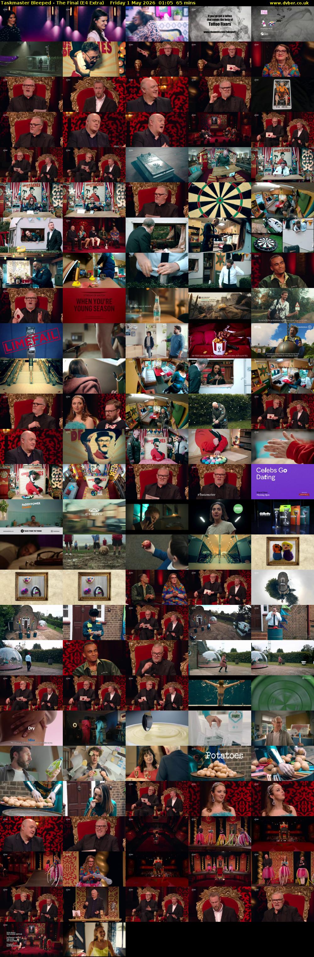 Taskmaster Bleeped - The Final (E4 Extra) Friday 1 May 2026 01:05 - 02:10