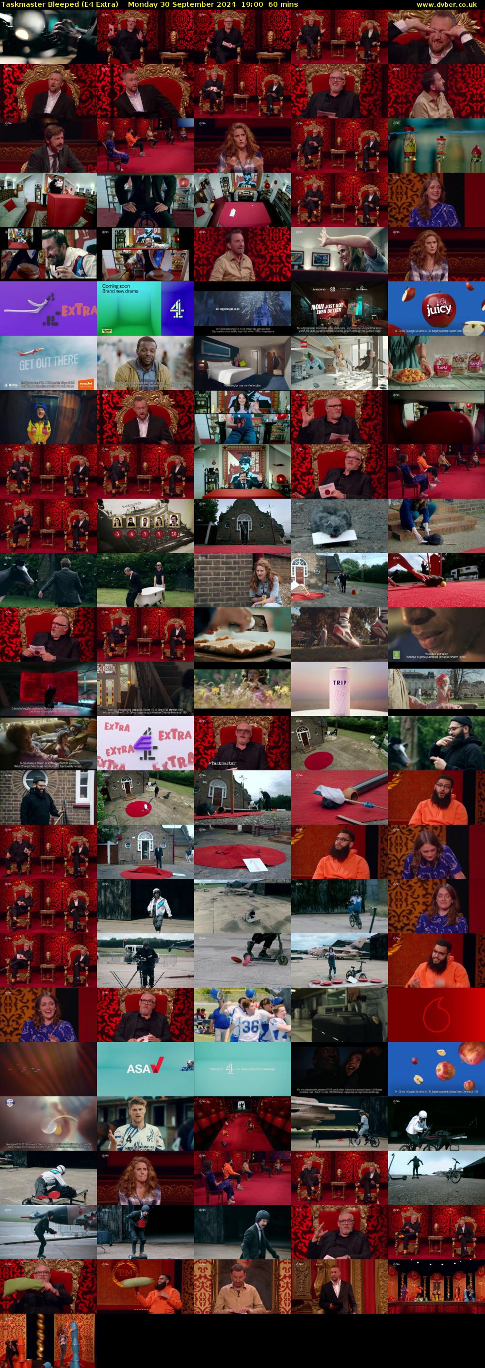 Taskmaster Bleeped (E4 Extra) Monday 30 September 2024 19:00 - 20:00