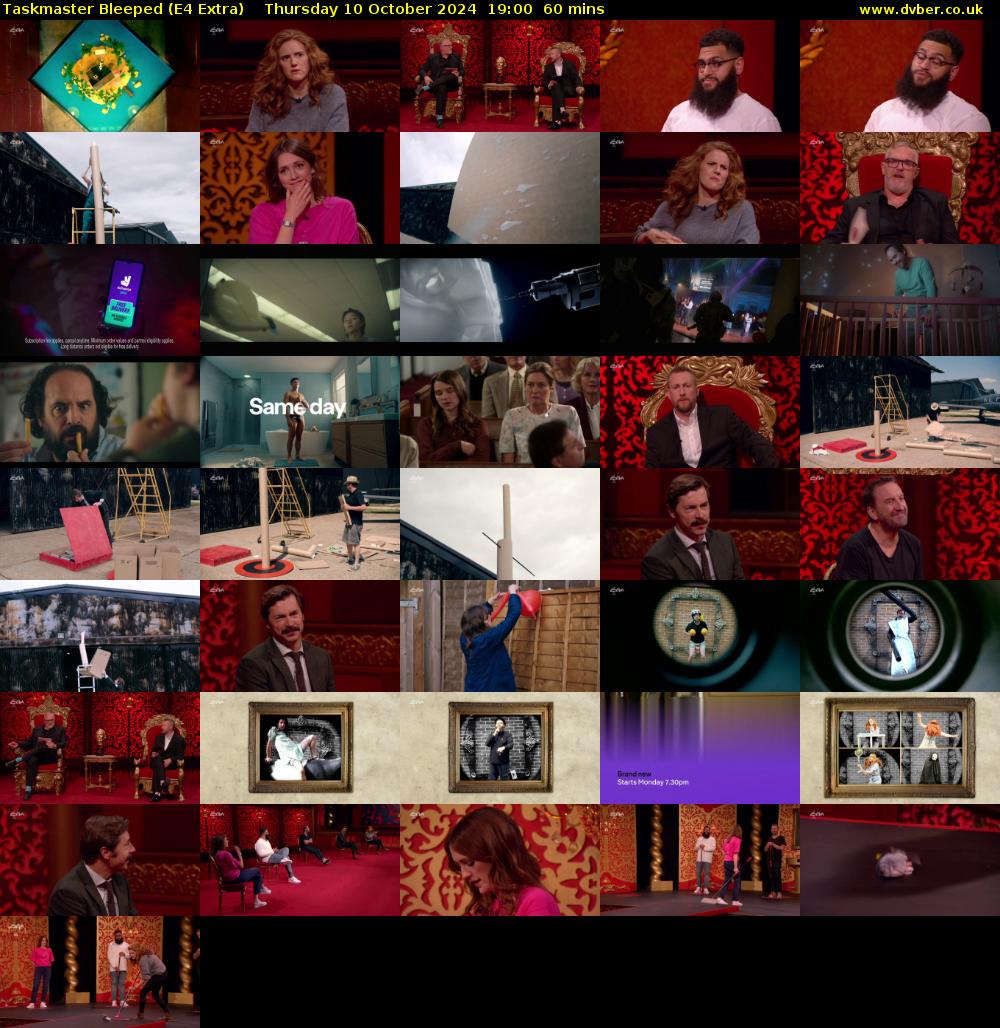 Taskmaster Bleeped (E4 Extra) Thursday 10 October 2024 19:00 - 20:00